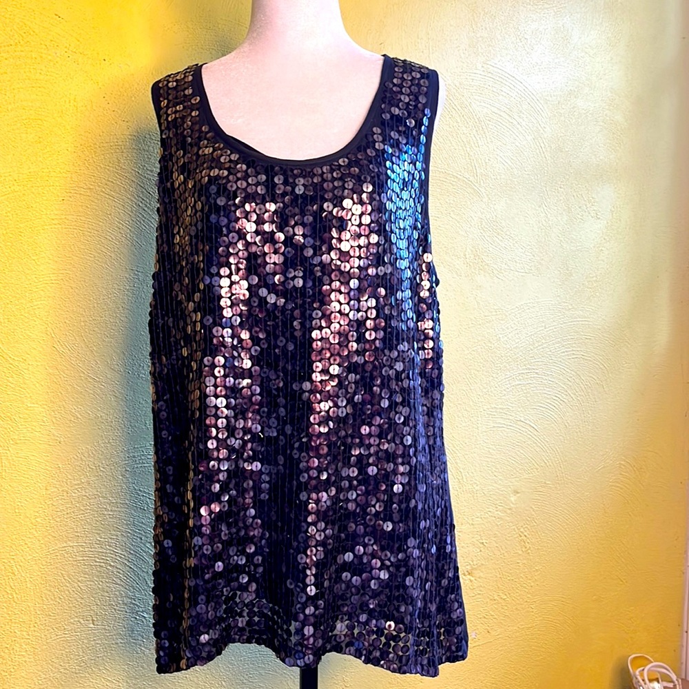 NWT Adam’s Earth Toned Sequin Tank Top !! Stunning!!